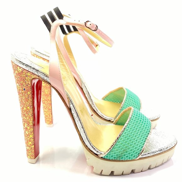 Christian Louboutin | Shoes | Christian Louboutin Green Volumetric Sandals 45 | Poshmark